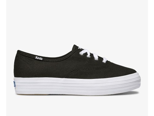 Flatforms Sneakers Keds Triple γυναικεια μαυρα | GR-79036