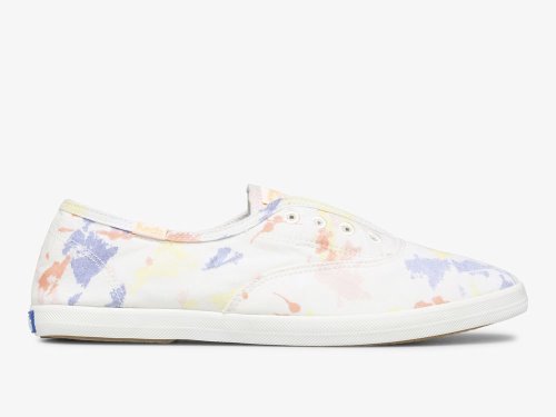 SlipOnSneakers Keds Chillax Splatter Twill γυναικεια ασπρα Πολύχρωμο | GR-22282