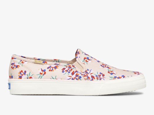 SlipOnSneakers Keds Double Decker Spring Floral γυναικεια καφε | GR-95935