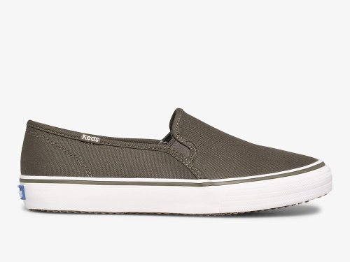 SlipOnSneakers Keds Double Decker Tencel™ γυναικεια Ελιά | GR-90417