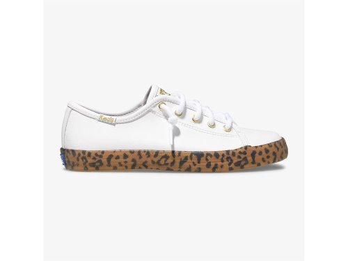 Αθλητικά Παπούτσια Keds Kickstart Leopard Foxing Sneaker για κοριτσια ασπρα | GR-90637