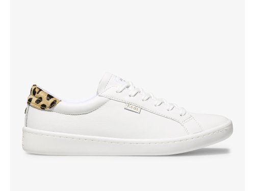 παπουτσιαμεκορδονια Keds Kate Spade New York Ace δερματινα Calf Hair γυναικεια ασπρα λεοπαρ | GR-24922