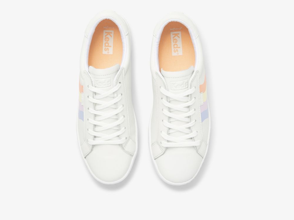 δερματινα Sneakers Keds Ace δερματινα Wavy Print γυναικεια ασπρα Πολύχρωμο | GR-88840