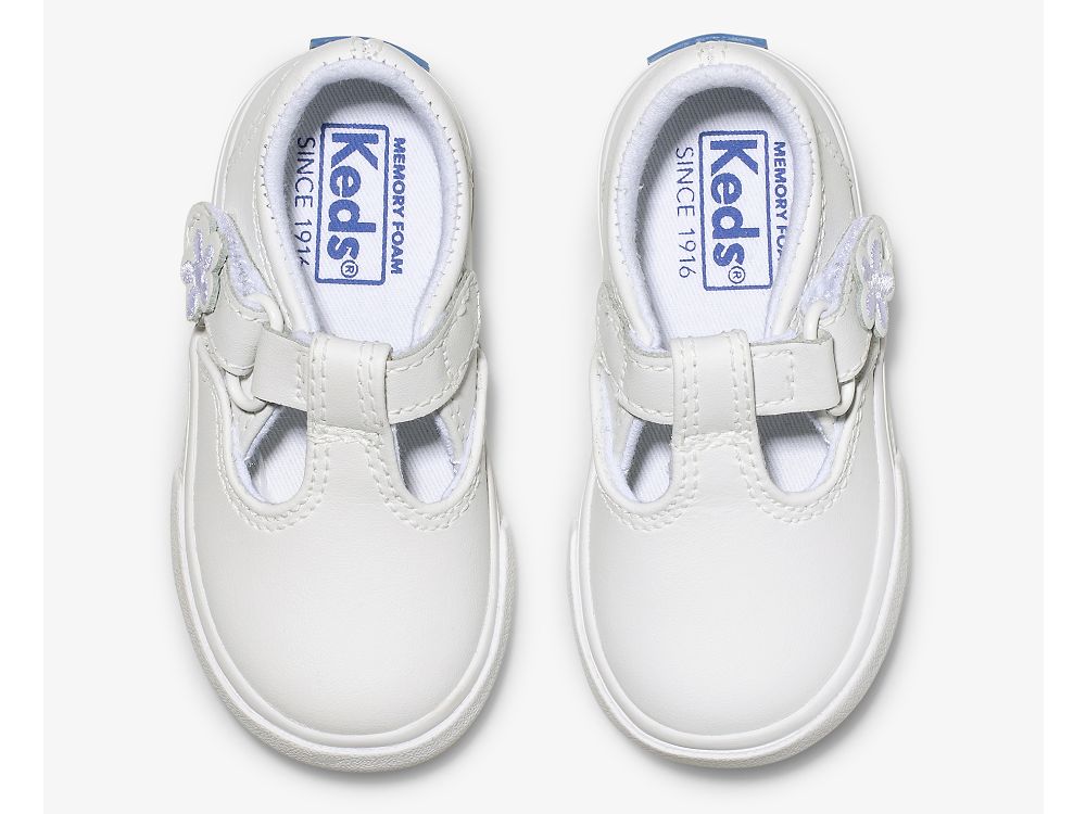 δερματινα Sneakers Keds Daphne T-λουρακια δερματινα Sneaker για κοριτσια ασπρα | GR-50102