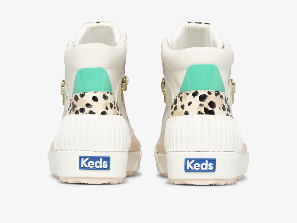 δερματινα Sneakers Keds Demi TRX Mid δερματινα γυναικεια κρέμα λεοπαρ | GR-41900