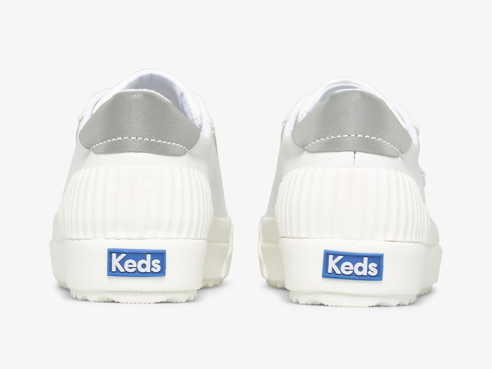 δερματινα Sneakers Keds Demi TRX δερματινα γυναικεια ασπρα ασημι | GR-67963