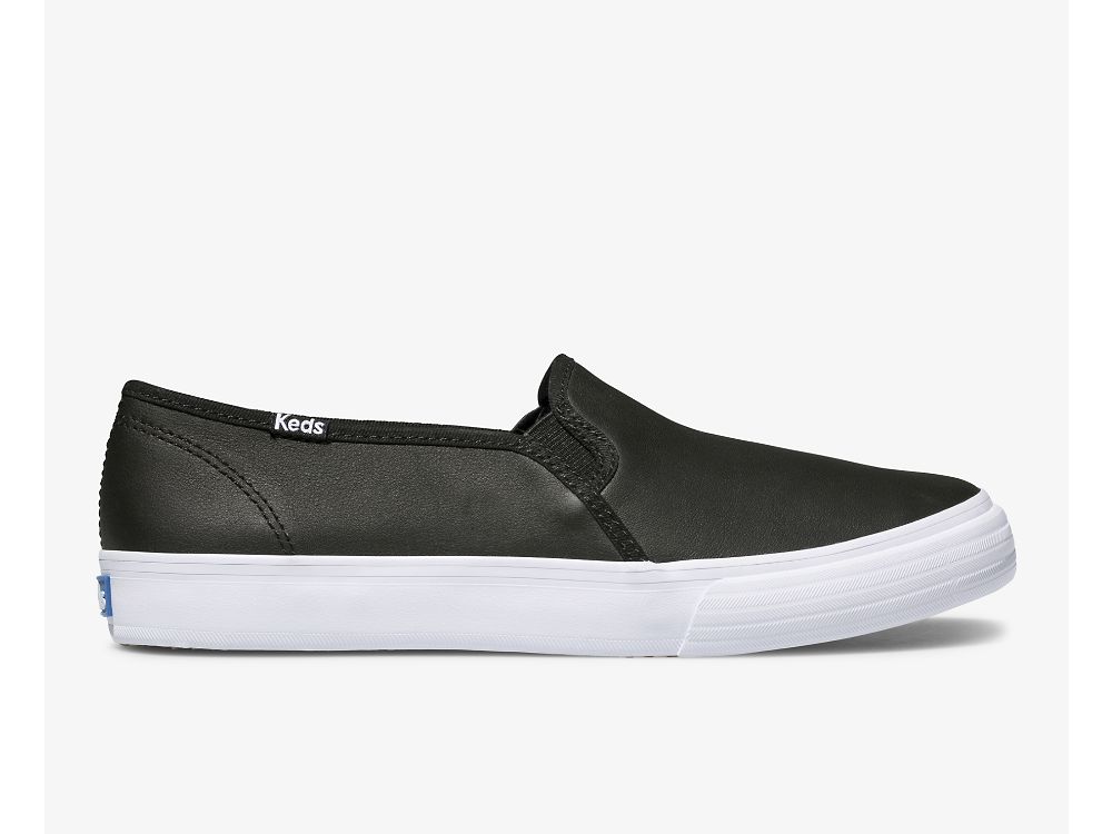 δερματινα Sneakers Keds Double Decker δερματινα γυναικεια μαυρα | GR-91498