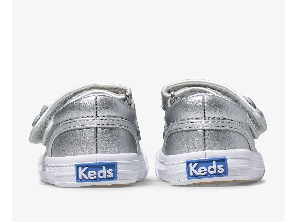 δερματινα Sneakers Keds Ella Mary Jane για κοριτσια ασημι | GR-33624