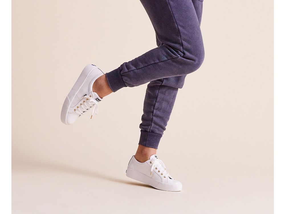 δερματινα Sneakers Keds Jump Kick Duo δερματινα γυναικεια ασπρα | GR-36328