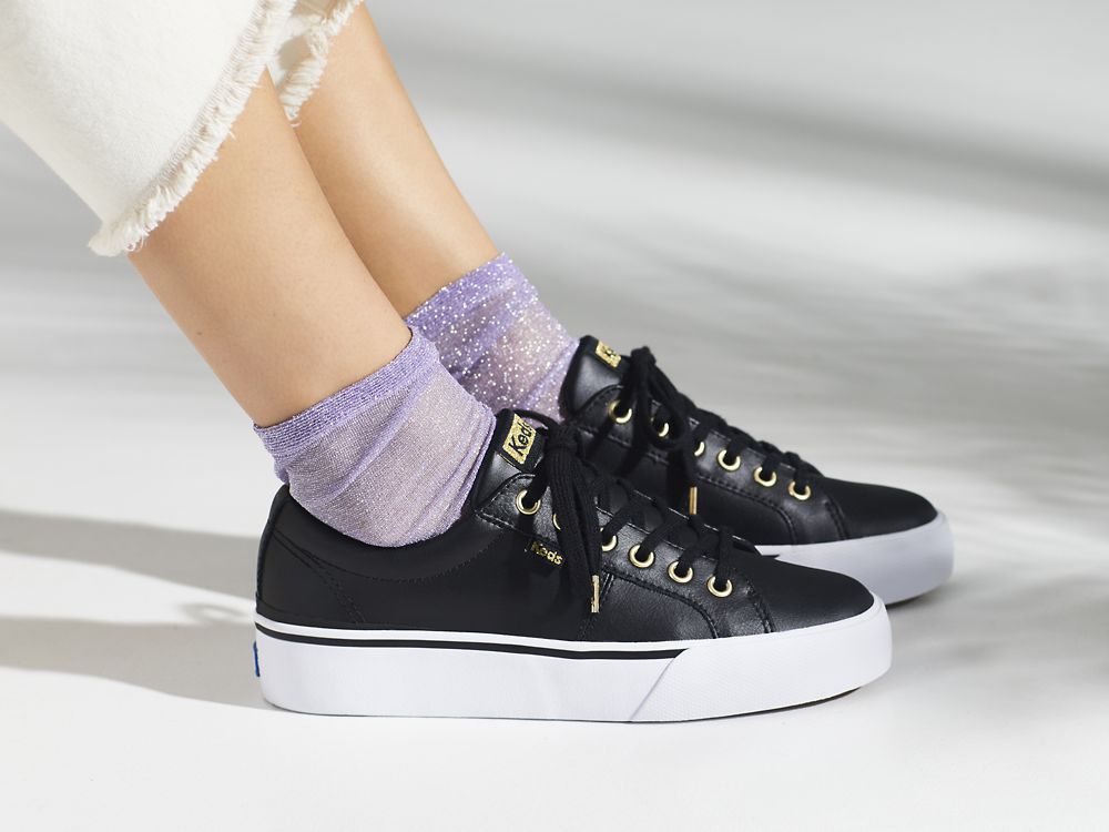 δερματινα Sneakers Keds Jump Kick Duo δερματινα γυναικεια μαυρα | GR-88140