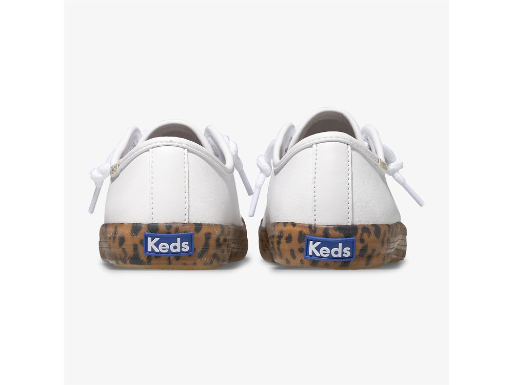 δερματινα Sneakers Keds Kickstart Leopard Foxing Sneaker για κοριτσια ασπρα | GR-32570