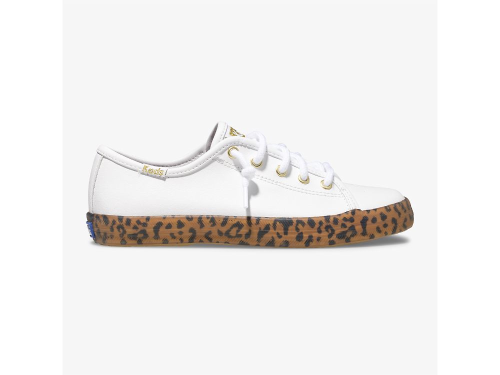 δερματινα Sneakers Keds Kickstart Leopard Foxing Sneaker για κοριτσια ασπρα | GR-32570