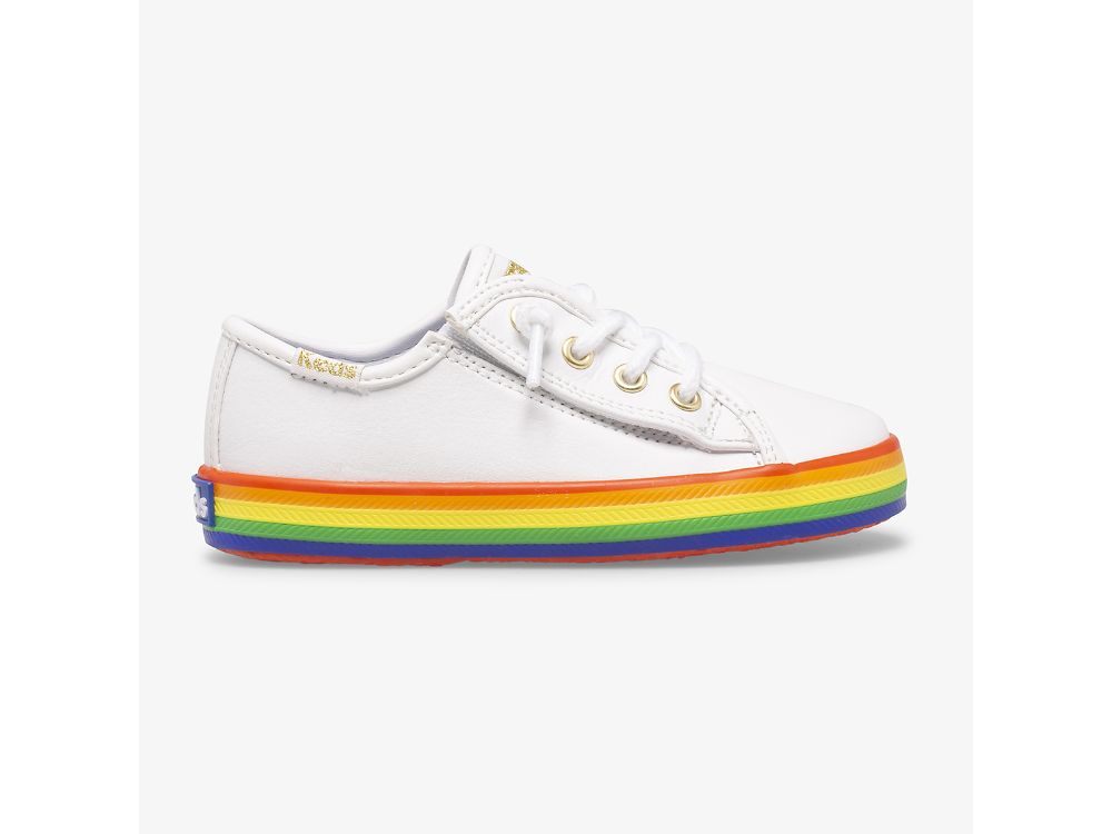 δερματινα Sneakers Keds Kickstart δερματινα Jr Rainbow για κοριτσια ασπρα Πολύχρωμο | GR-56449