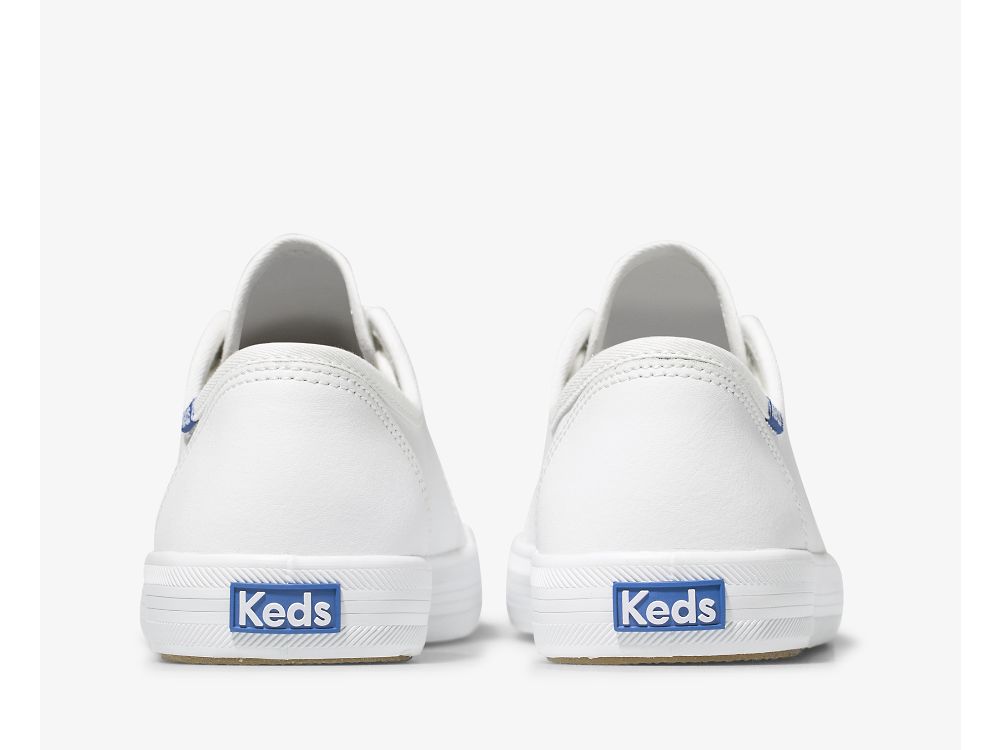 δερματινα Sneakers Keds Kickstart δερματινα γυναικεια ασπρα μπλε | GR-78308