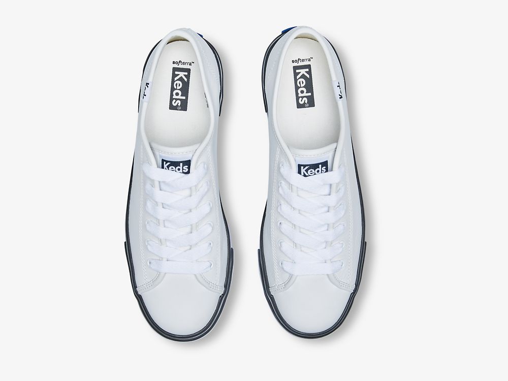 δερματινα Sneakers Keds Triple Up δερματινα Bumper Foxin γυναικεια ασπρα | GR-35881