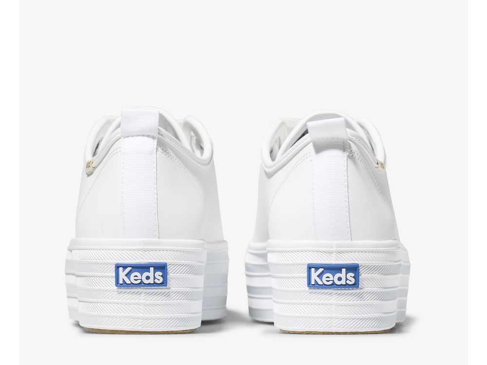 δερματινα Sneakers Keds Triple Up δερματινα γυναικεια ασπρα | GR-85068