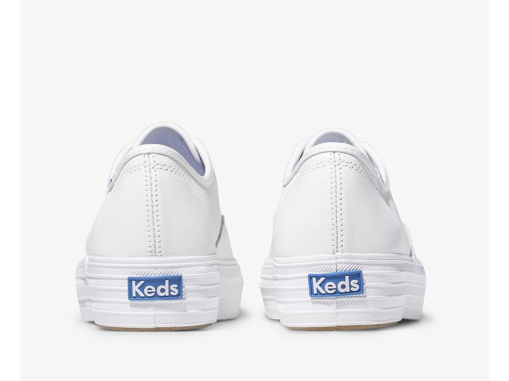 Flatforms Sneakers Keds Triple γυναικεια ασπρα | GR-22138