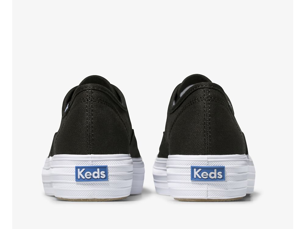 Flatforms Sneakers Keds Triple γυναικεια μαυρα | GR-79036