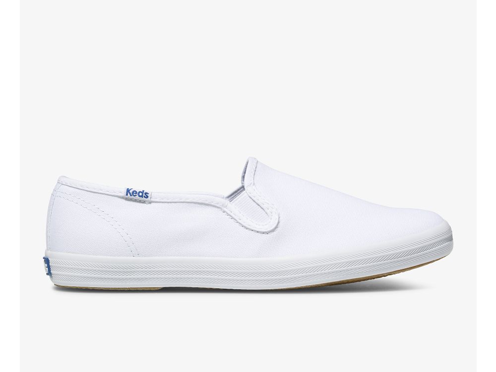 SlipOnSneakers Keds Champion Slip On γυναικεια ασπρα | GR-33621