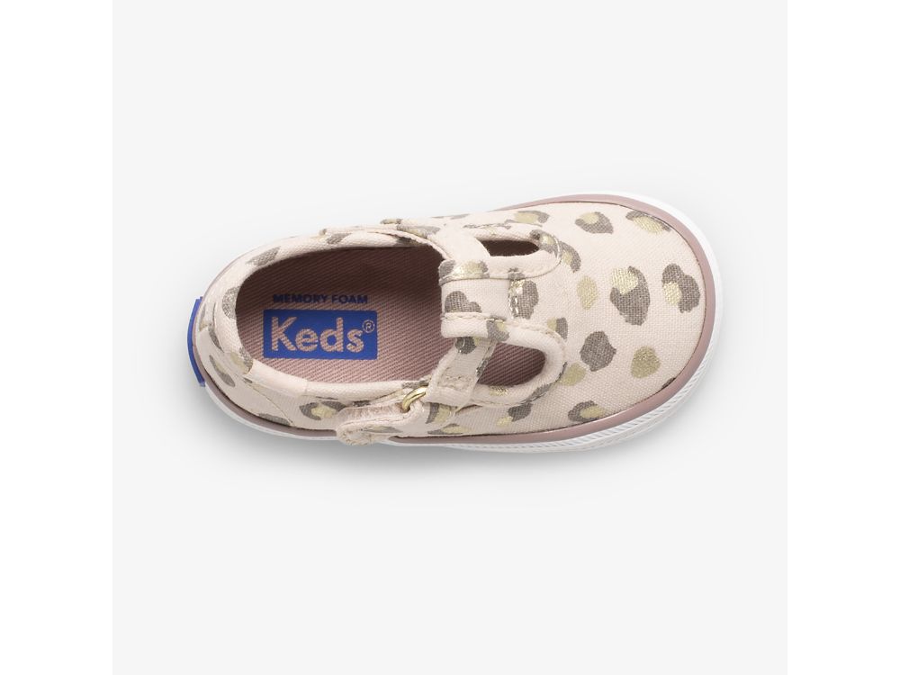 SlipOnSneakers Keds Champion δαντελα toe Cap Tstrap για κοριτσια λεοπαρ | GR-23873