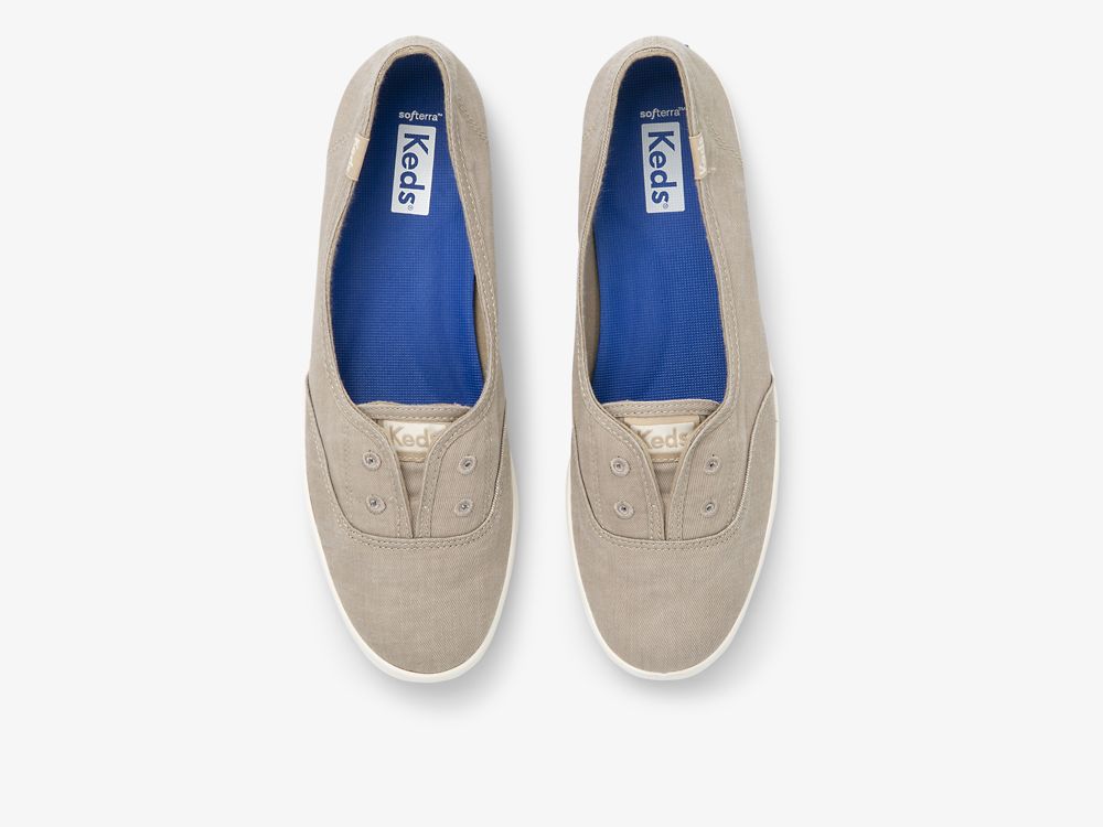 SlipOnSneakers Keds Chillax Mini Twill Washable γυναικεια καφε | GR-70633