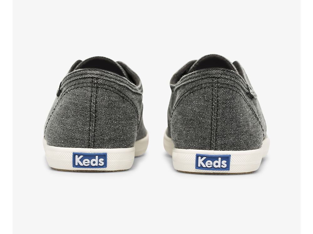 SlipOnSneakers Keds Chillax Washable Feat. Organic βαμβακερα γυναικεια σκούρο γκρι | GR-93304