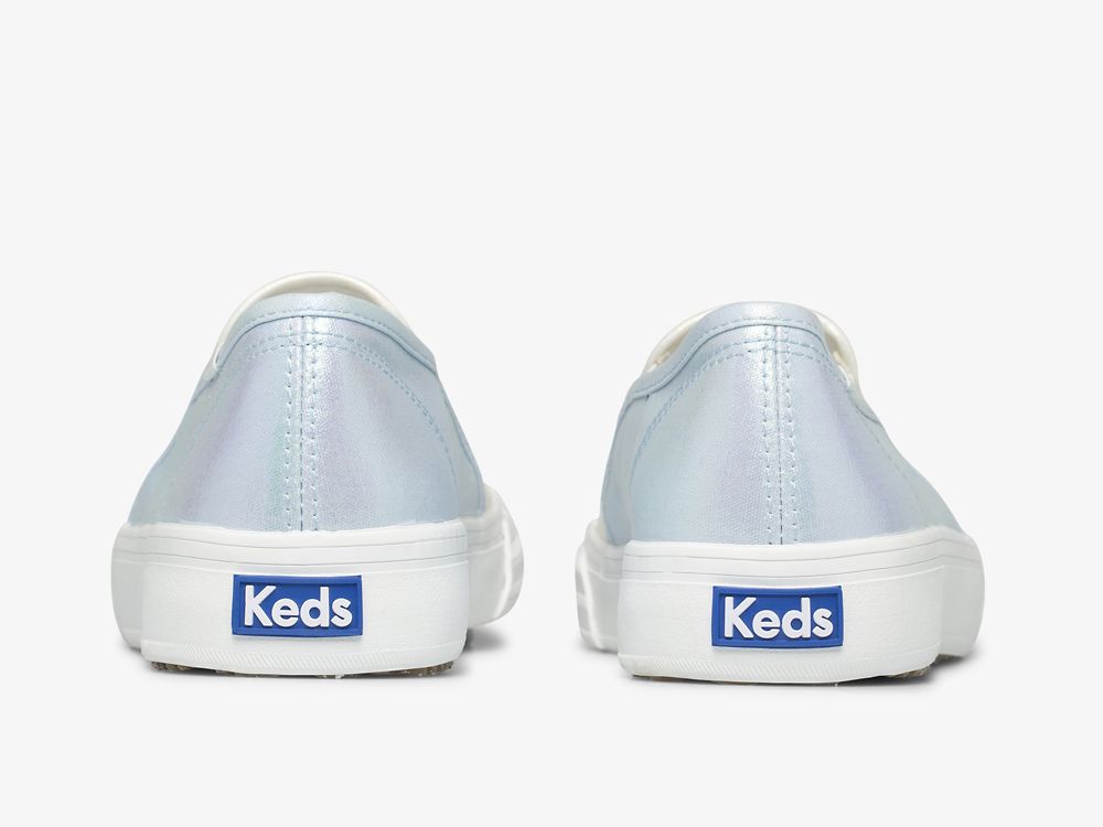 SlipOnSneakers Keds Double Decker Iridescent γυναικεια κρέμα Πολύχρωμο | GR-07746