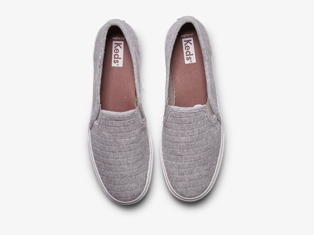 SlipOnSneakers Keds Double Decker Jersey γυναικεια γκρι | GR-39902