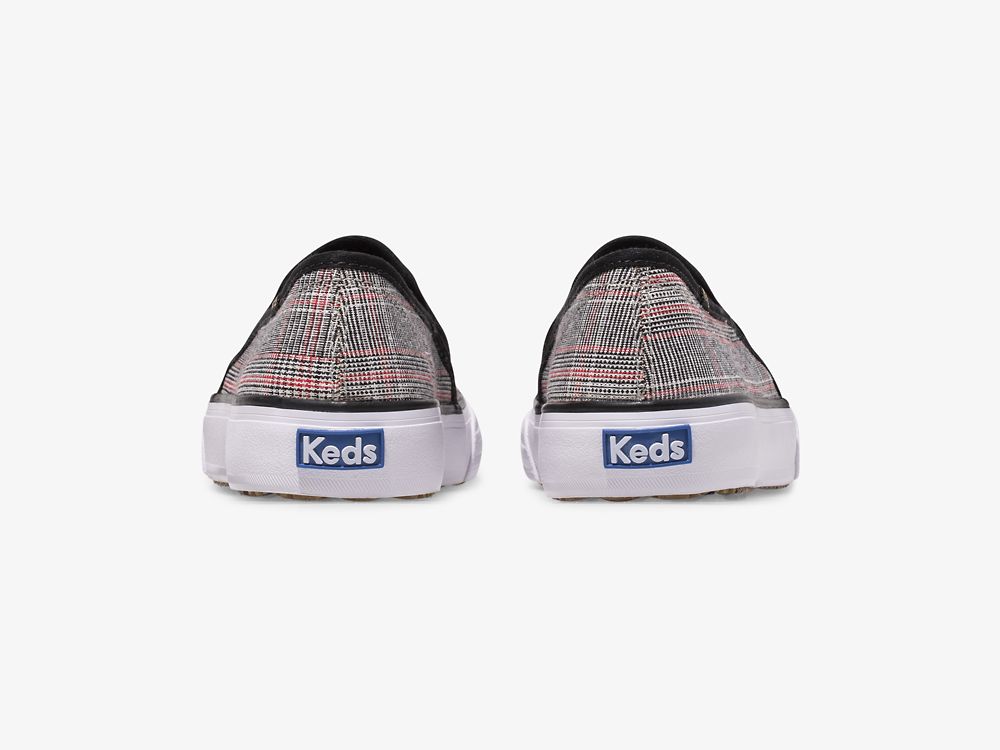 SlipOnSneakers Keds Double Decker Plaid γυναικεια μαυρα Πολύχρωμο | GR-53673