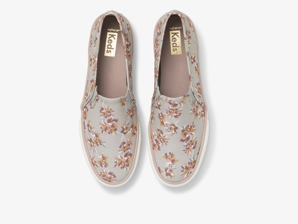 SlipOnSneakers Keds Double Decker Spring Floral γυναικεια γκρι | GR-01504