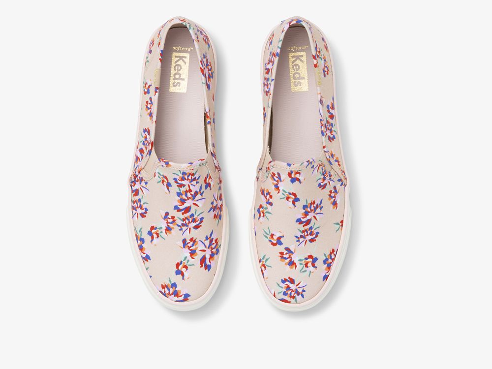 SlipOnSneakers Keds Double Decker Spring Floral γυναικεια καφε | GR-95935