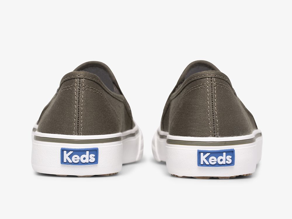 SlipOnSneakers Keds Double Decker Tencel™ γυναικεια Ελιά | GR-90417