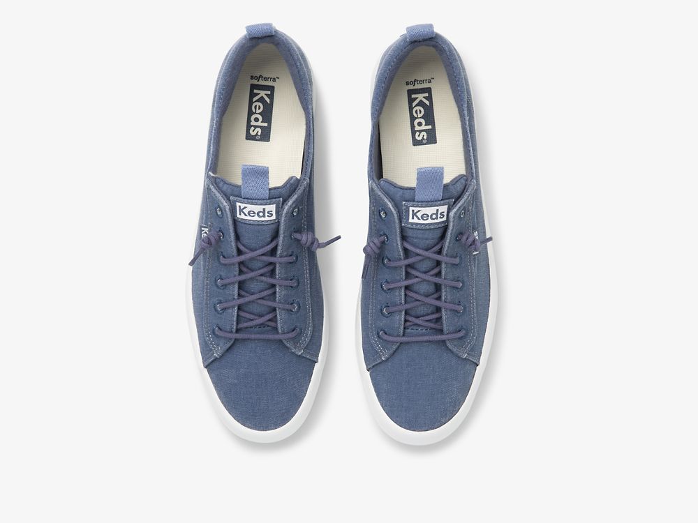 SlipOnSneakers Keds Kickback καμβα Washable γυναικεια σκουρο μπλε | GR-15151