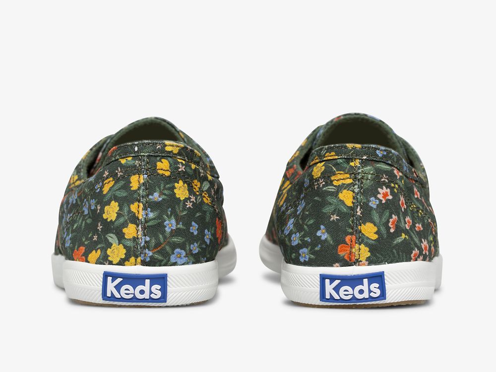 SlipOnSneakers Keds Rifle Paper Co. Chillax Wildwood γυναικεια πρασινο Πολύχρωμο | GR-20029