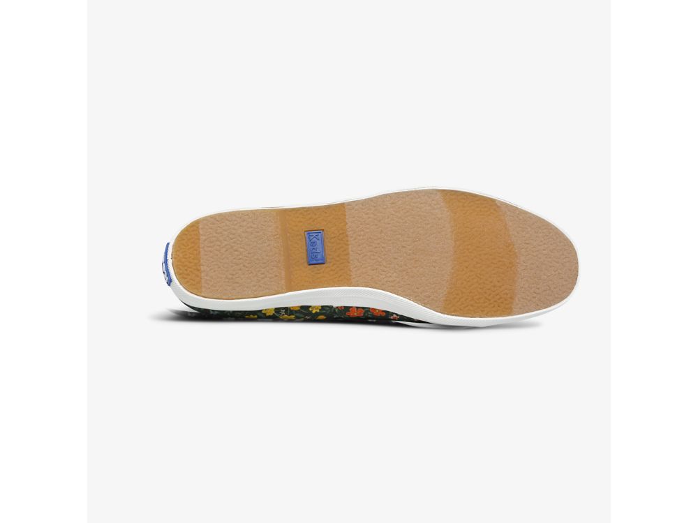 SlipOnSneakers Keds Rifle Paper Co. Chillax Wildwood γυναικεια πρασινο Πολύχρωμο | GR-20029