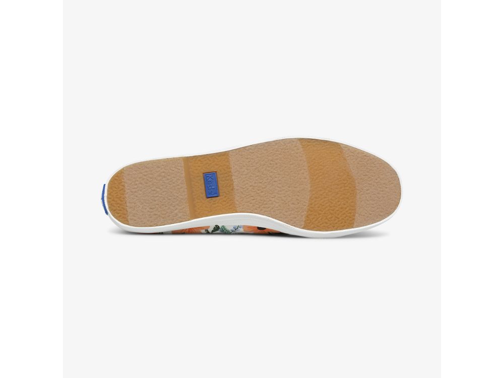 SlipOnSneakers Keds Rifle Paper Co. Chillax Citrus Garden Party γυναικεια ασπρα Πολύχρωμο | GR-39383