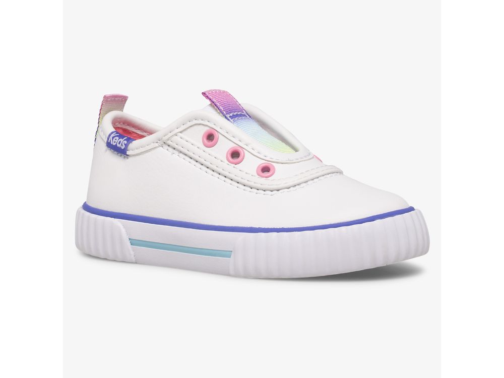 SlipOnSneakers Keds Topkick Slip On Jr Washable δερματινα για κοριτσια ασπρα | GR-18096