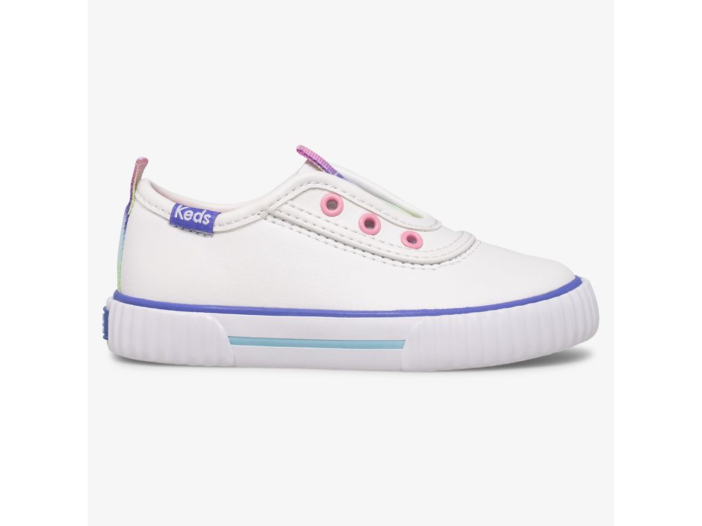 SlipOnSneakers Keds Topkick Slip On Jr Washable δερματινα για κοριτσια ασπρα | GR-95494