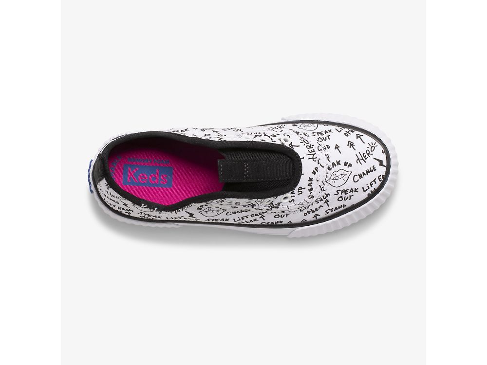 SlipOnSneakers Keds Topkick Washable Slip-On για κοριτσια ασπρα μαυρα | GR-09709