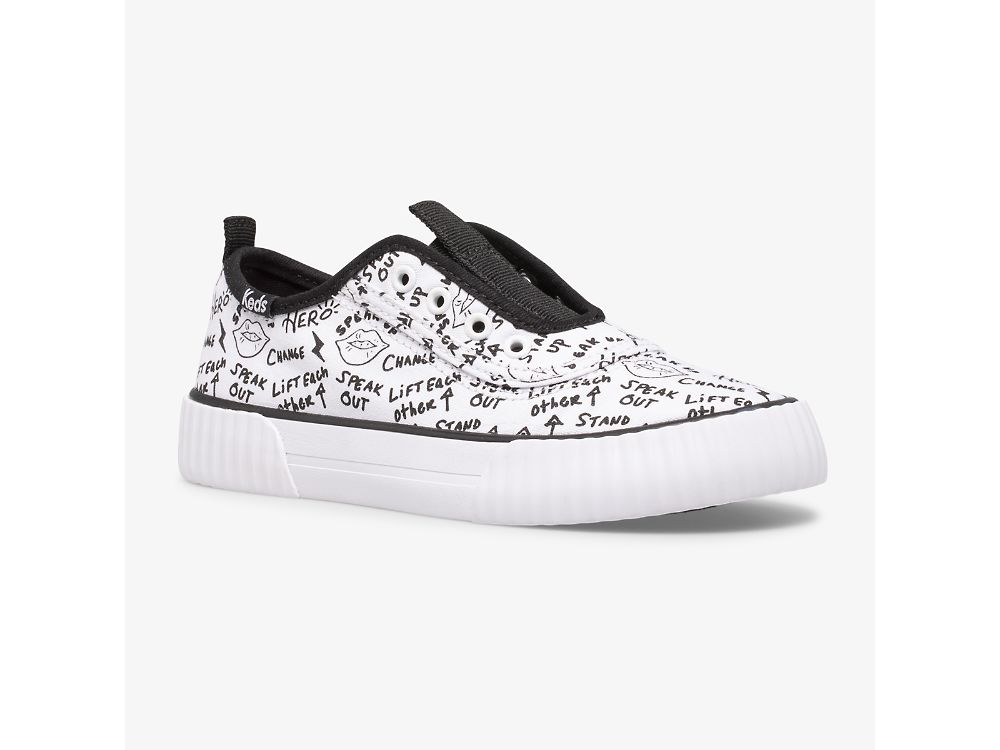 SlipOnSneakers Keds Topkick Washable Slip-On για κοριτσια ασπρα μαυρα | GR-09709