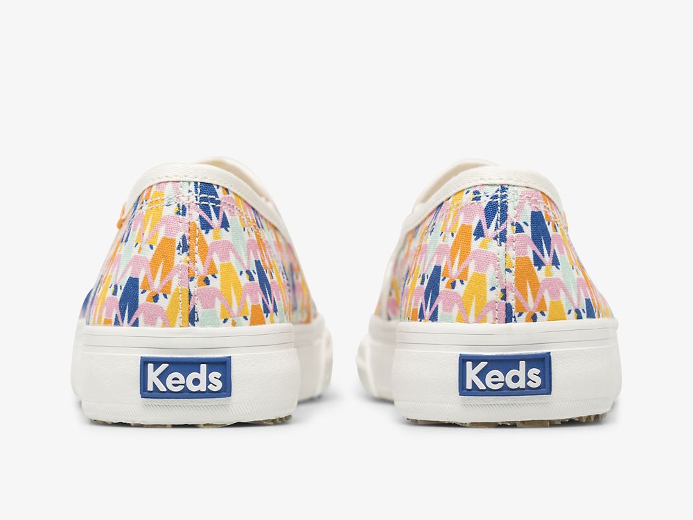 SlipOnSneakers Keds Washable Double Decker Rainbow Women γυναικεια ασπρα Πολύχρωμο | GR-31046