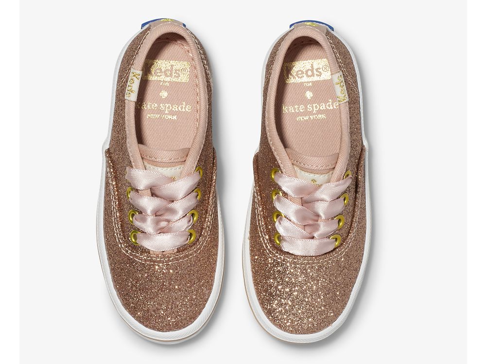 Αθλητικά Παπούτσια Keds Kate Spade New York Champion Glitter Sneaker για κοριτσια ροζ χρυσο χρωμα | GR-18320