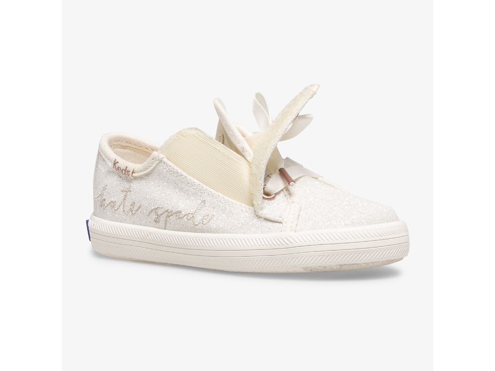 Αθλητικά Παπούτσια Keds Kate Spade New York Kickstart Jr Ivory Glitter για κοριτσια ασπρα | GR-22569