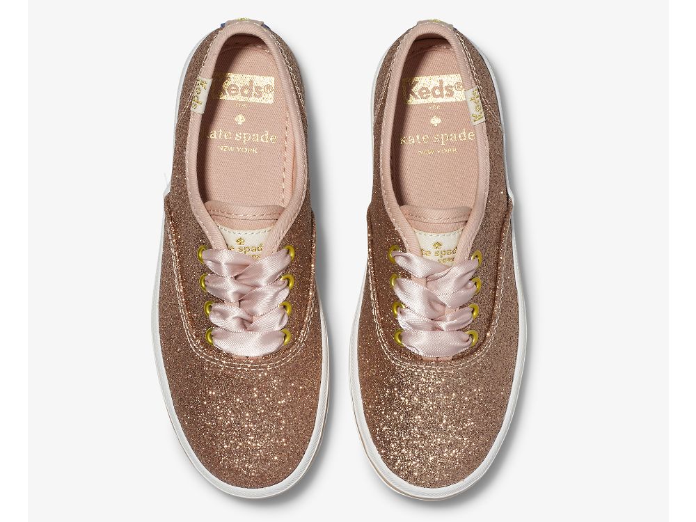 Αθλητικά Παπούτσια Keds Kate Spade New York Champion Glitter Sneaker για κοριτσια ροζ χρυσο χρωμα | GR-31157