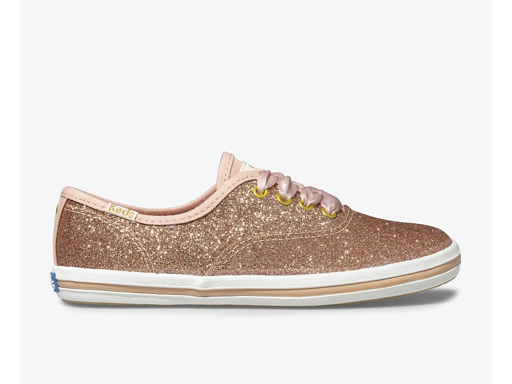 Αθλητικά Παπούτσια Keds Kate Spade New York Champion Glitter Sneaker για κοριτσια ροζ χρυσο χρωμα | GR-31157