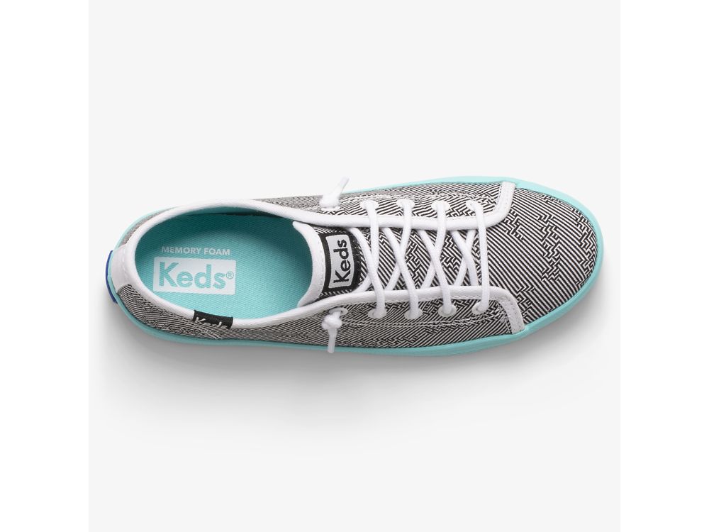 Αθλητικά Παπούτσια Keds Kickstart Seasonal για κοριτσια μαυρα ασπρα τυρκουάζ | GR-97141