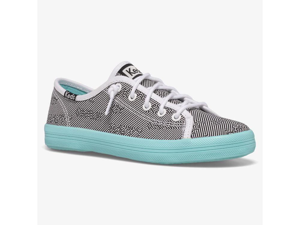 Αθλητικά Παπούτσια Keds Kickstart Seasonal για κοριτσια μαυρα ασπρα τυρκουάζ | GR-97141