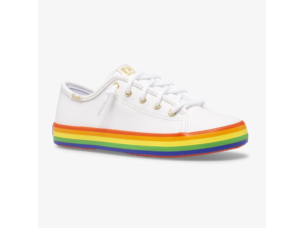 Αθλητικά Παπούτσια Keds Kickstart δερματινα Rainbow για κοριτσια ασπρα Πολύχρωμο | GR-87799