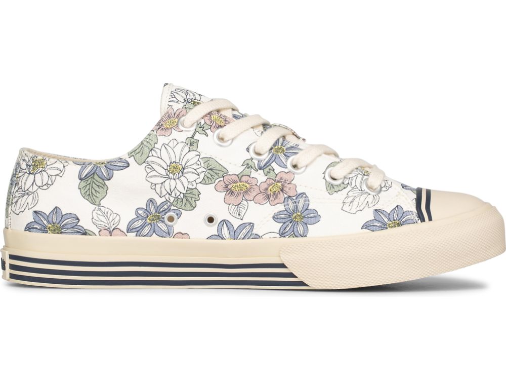 Αθλητικά Παπούτσια Keds Super Recycled καμβα Floral Print ανδρικα κρέμα | GR-91776