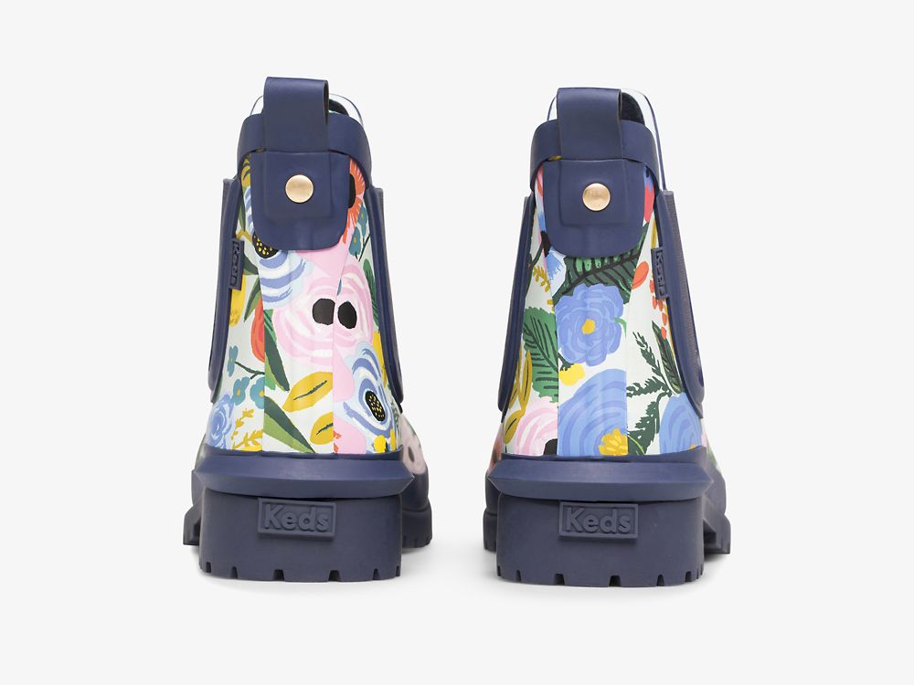 γαλοτσεσ Keds Rifle Paper Co. Rowan Rain Boot Garden Party γυναικεια σκουρο μπλε Πολύχρωμο | GR-99070